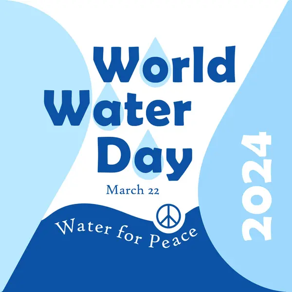 Poster Zum Weltwassertag 2024 Thema Wasser Für Den Frieden Vektorillustration Stockillustration