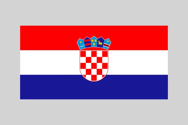 Flaga Narodowa Chorwacji Chorwacka Flaga Proporcji Element Wektorowy Szarym Tłem — Wektor stockowy