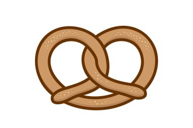 Oktoberfest Pretzel, tuzlu geleneksel Alman pastası, Bavyera yemeği, basit vektör tasarım elementi