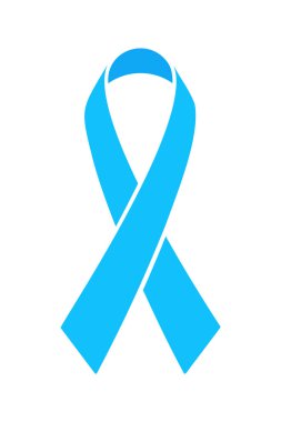 mavi kurdele simgesi, prostat farkındalık sembolü, vektör tasarım ögesi beyaz arkaplanda izole edildi