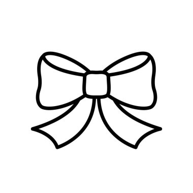 hediye yay siyah çizgi simgesi, papyon sembolü, düzenlenebilir vuruş vektör tasarımı ögesi