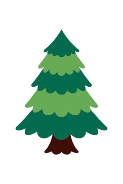 Noel için parçalardan yapılmış yeşil Noel ağacı, çocuklar için yeni yıl tatili tasarımı, basit vektör illüstrasyonu