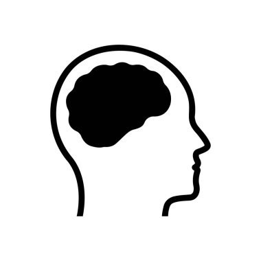 Zihinsel engellilik sembolü, zihinsel hastalık siyah vektör işareti