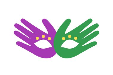 El izi Mardi Gras maskesi, el yapımı karnaval maskesi, basit vektör tasarım elementi.