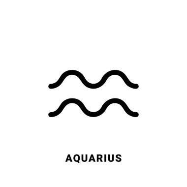 Kova burcu, siyah simge, tek vektör tasarım elementi.