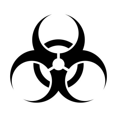 Biyolojik tehlike sembolü, biyolojik tehlike işareti, keskin imha etiketi, siyah vektör simgesi
