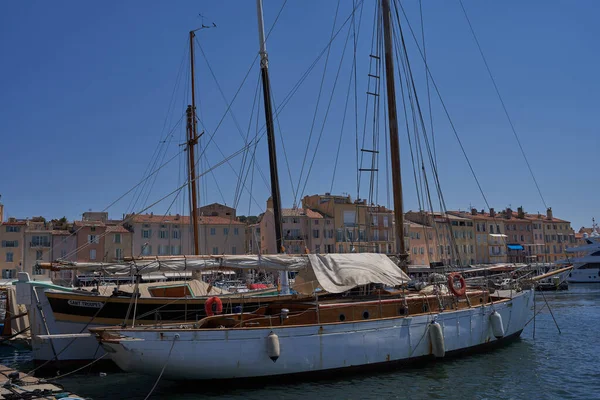 Saint Tropez Frankrijk Augustus 2022 Luxe Jachten Boten Zeilboten Varen — Stockfoto