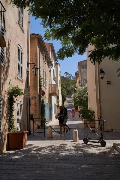 Saint Tropez Francia Agosto 2022 Las Estrechas Calles Plazas Mundialmente — Foto de Stock