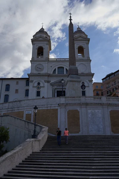 Rzym Włochy Września 2022 Kościół Santissima Trinit Dei Monti Często — Zdjęcie stockowe