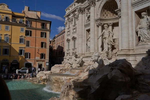 Rom Italien September 2022 Den Ikoniska Fontana Trevi Barock Extravaganza — Stockfoto