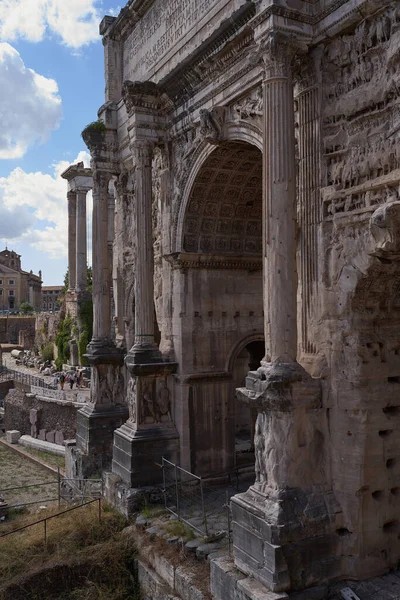 Řím Itálie Září 2022 Forum Romanum Hemžící Srdce Starověkého Říma — Stock fotografie