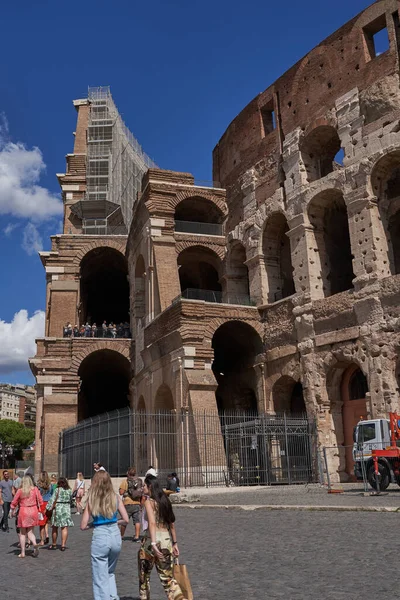 Rom Italien September 2022 Das Kolosseum Ist Einem Sonnigen Spätsommernachmittag — Stockfoto