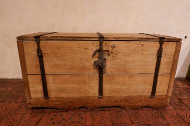 Karlstejn, Czech Republic - February 11, 2023 - medieval gothic castle interior on a winter afternoon                               