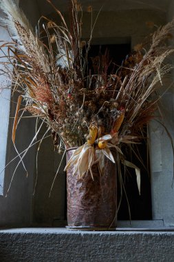Karlstejn, Czech Republic - February 11, 2023 - medieval gothic castle interior on a winter afternoon                               