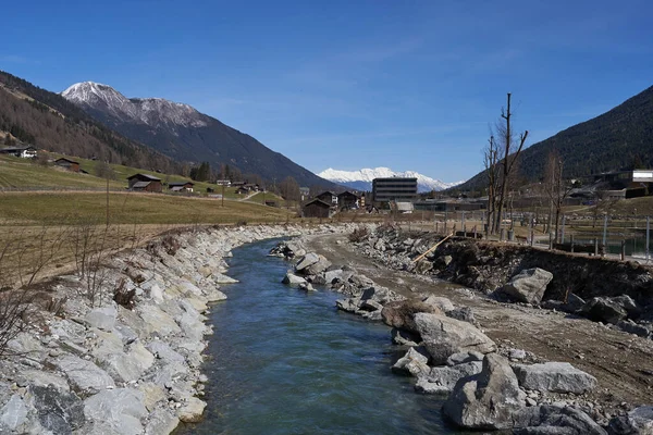 Kampl Austria Marzo 2023 Modificación Del Cauce Del Río Ruetz — Foto de Stock