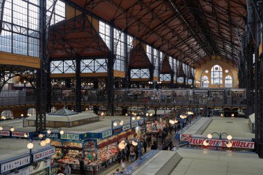 Budapeşte, Macaristan - 29 Nisan 2023 - Budapeşte Büyük Pazar Salonu                               