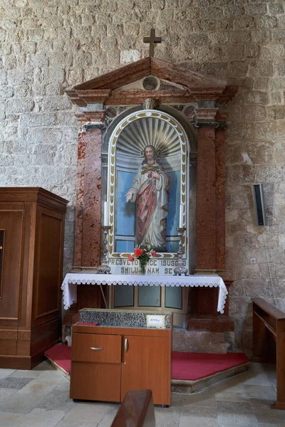 Pag Chorwacja Maja 2023 Wnętrze Kościoła Wniebowzięcia Nmp Architektura Kościelna — Zdjęcie stockowe