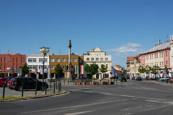 Nymburk, Czech Republic - May 30, 2023 - The square called Namesti Premyslovcu on a sunny spring afternoon