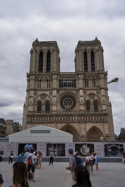 Paris France July 2023 Notre Dame Paris Cathedral Reconstruction Fire — Stock Photo, Image