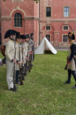 Prag, Çek Cumhuriyeti 17 Haziran 2023 - Invalidovna Barok 'taki askerler 1731-1737' de inşa edildi.                                