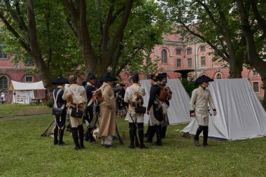 Prag, Çek Cumhuriyeti 17 Haziran 2023 - Invalidovna Barok 'taki askerler 1731-1737' de inşa edildi.                                
