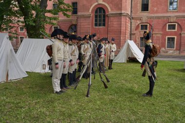 Prag, Çek Cumhuriyeti 17 Haziran 2023 - Invalidovna Barok 'taki askerler 1731-1737' de inşa edildi.                                