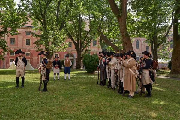 Prag, Çek Cumhuriyeti 17 Haziran 2023 - Invalidovna Barok 'taki askerler 1731-1737' de inşa edildi.                                
