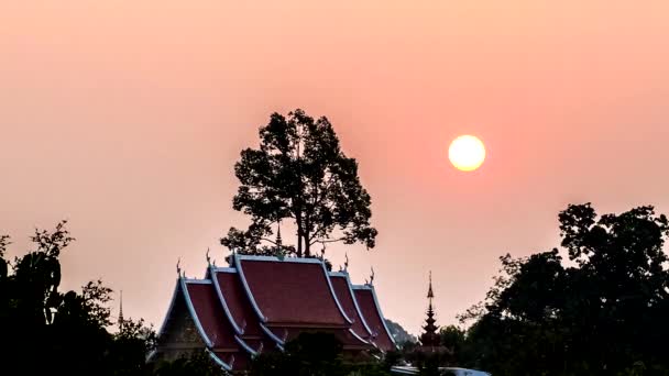 Zeitraffer Des Sonnenaufgangs Mit Tempelblick Chiangmai Thailand — Stockvideo