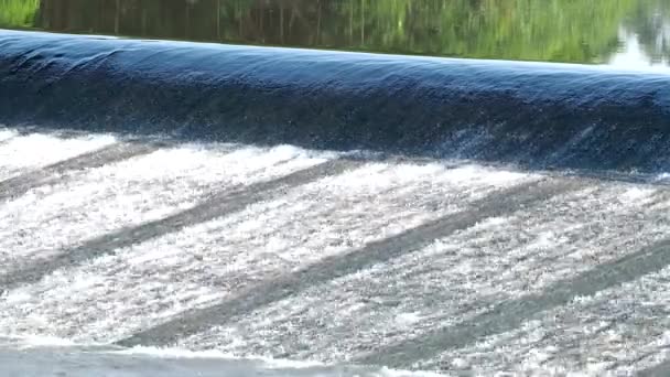 Vatten Rinner Weir Land Sida Chiangmai Thailand — Stockvideo