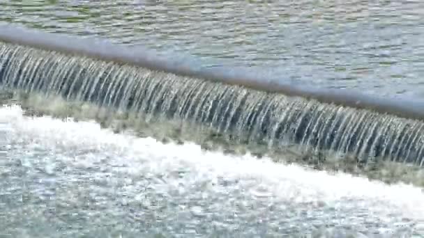 Água Está Fluindo Weir Lado País Chiangmai Tailândia — Vídeo de Stock