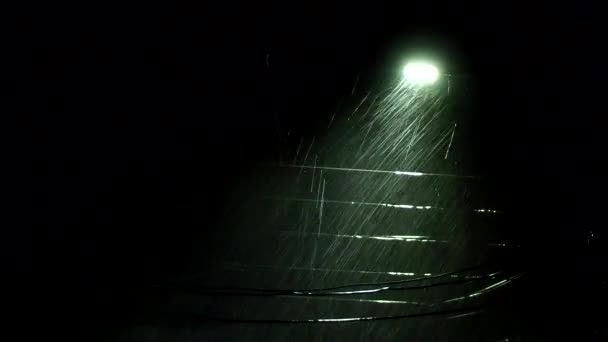 Déšť Kape Dráty Noci Provincie Chiangmai Thajsko — Stock video