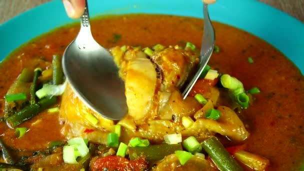 Gekochtes Huhn Chinesischer Fünf Gewürze Sauce Tür Chiangmai Thailand — Stockvideo
