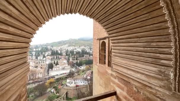Alhambra Dia Chuvoso Andaluzia — Vídeo de Stock