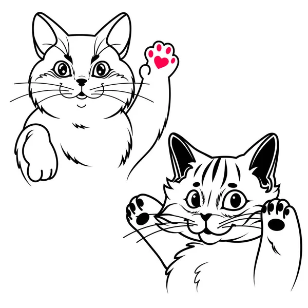 Fun Cat Cute Playful Picture Kitty — стоковый вектор