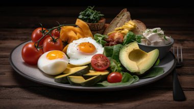  Keto diyeti genellikle sağlıklı yağlarda yüksek, proteinde orta ve karbonhidratta düşük olan gıdaları içerir. Örnekler arasında et, balık, fındık, tohum, avokado, yapraklı yeşiller ve düşük karbonhidratlı sebzeler yer alıyor..