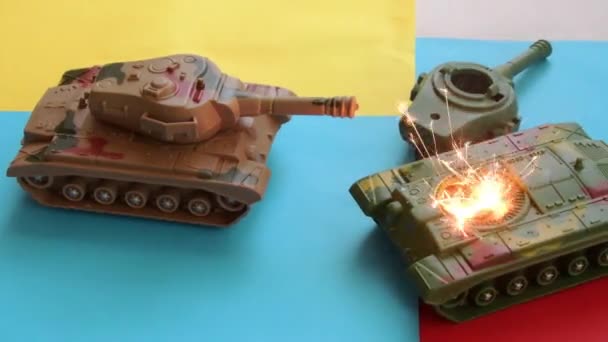 Char Militaire Fait Exploser Char Russe Une Tour Déchirée Des — Video