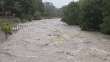 Nehrin taşkın suları şehir manzarasına yıkım ve yıkım getiriyor..