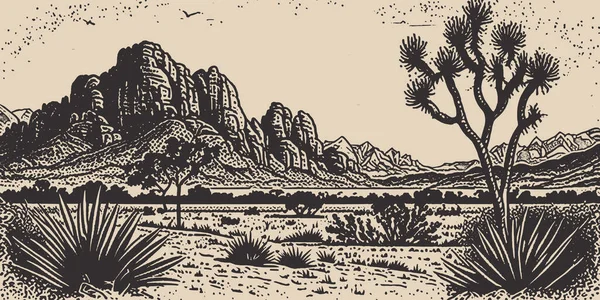 Bergwüste Texas Hintergrundlandschaft Wild West Abenteuer Erkunden Inspirierende Stimmung Grafik — Stockvektor