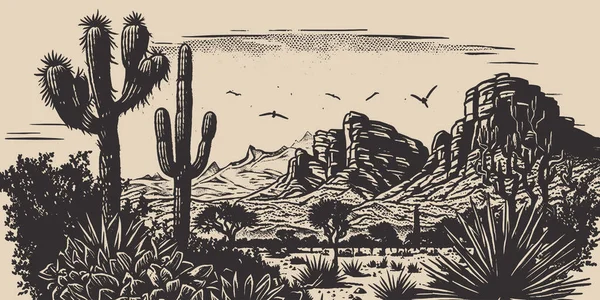 Горная Пустыня Техаса Фоновый Пейзаж Дикий Запад Приключения Исследовать Вдохновляющие — стоковый вектор