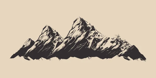 Σετ Ρετρό Χαρακτικής Στυλ Βουνού Μπορεί Χρησιμοποιηθεί Για Λογότυπο Έμβλημα — Διανυσματικό Αρχείο
