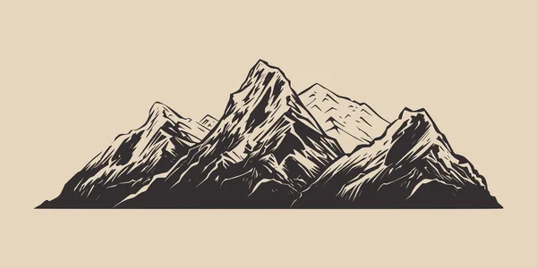 Ensemble Gravure Rétro Vintage Gravure Gravure Bois Linogravure Style Montagne — Image vectorielle