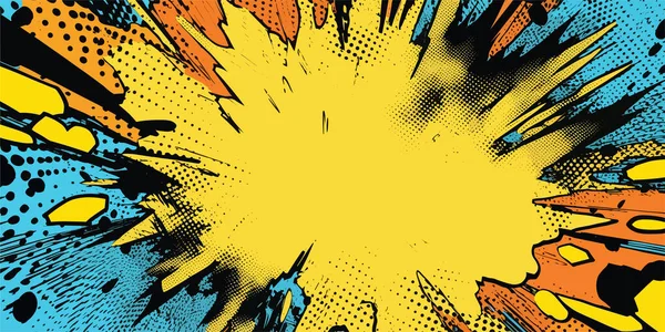 Vintage Retro Comics Boom Explosão Crash Bang Cover Book Design —  Vetores de Stock