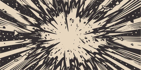 Vintage Retro Monocromo Cómics Explosión Explosión Explosión Explosión Libro Tapa — Vector de stock