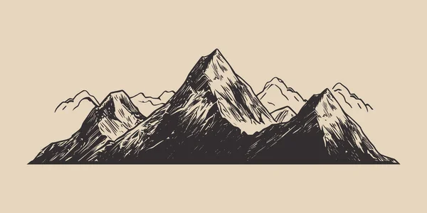 Zestaw Vintage Retro Grawerowanie Stylu Góry Może Być Stosowany Logo — Wektor stockowy