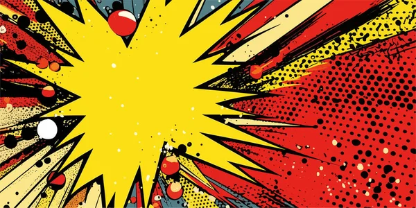 Vintage Retrò Fumetti Monocromatici Boom Esplosione Crash Bang Copertina Disegno — Vettoriale Stock