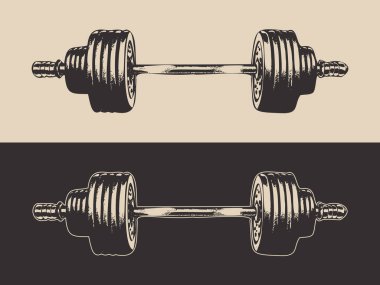 Eski model güçlü kaldırma beden geliştirme spor koltuğu. Helathy güçlü ilham kaynağı. Grafik Sanatı. Vektör İllüstrasyonu.