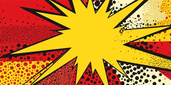 Vintage Retro Comic Boom Explosion Bang 디자인을 점으로 덮는다 장식이나 — 스톡 벡터