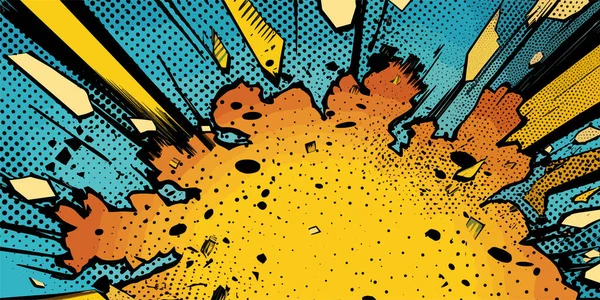 Vintage Retro Comics Boom Explosion Crash Bang Cover Book Design — Stock Vector