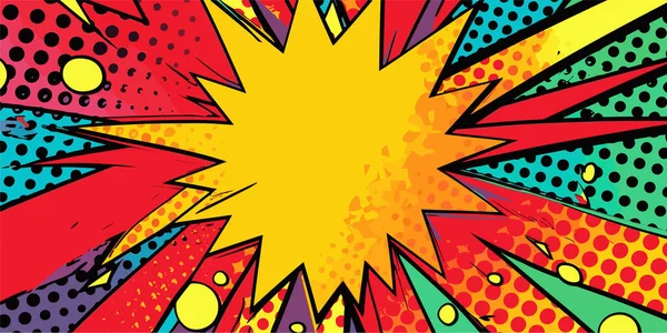 老式复古漫画爆炸爆炸碰撞爆炸轰鸣封面设计与光点 可用于装饰或图形 图形艺术 免版税图库矢量图片