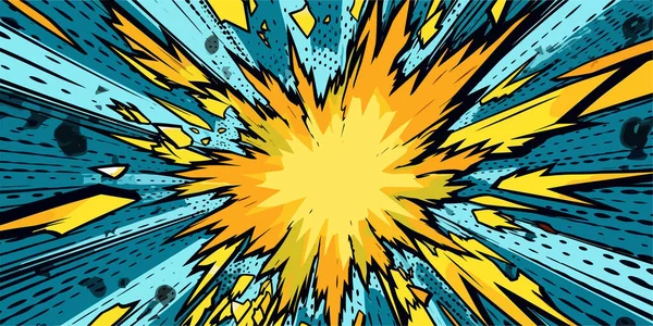 老式复古漫画爆炸爆炸碰撞爆炸轰鸣封面设计与光点 可用于装饰或图形 图形艺术 — 图库矢量图片